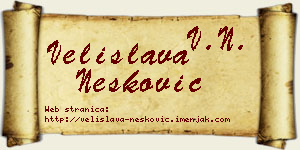 Velislava Nešković vizit kartica